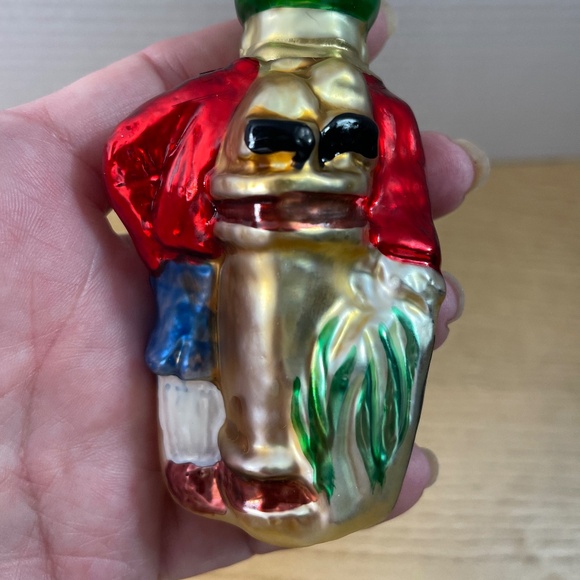 Vtg Inge Glas Christmas Ornament German Golfer Duffer Hand Painted Blown Glass - Picture 5 of 8